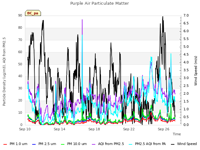 Explore the graph:Purple Air Particulate Matter in a new window