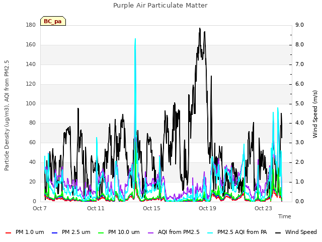 Explore the graph:Purple Air Particulate Matter in a new window