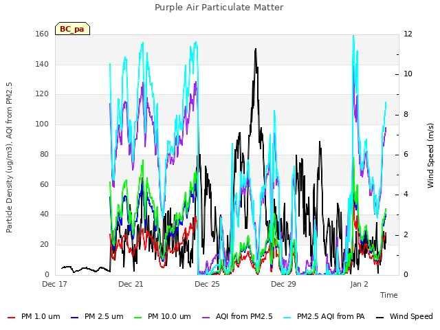 Explore the graph:Purple Air Particulate Matter in a new window