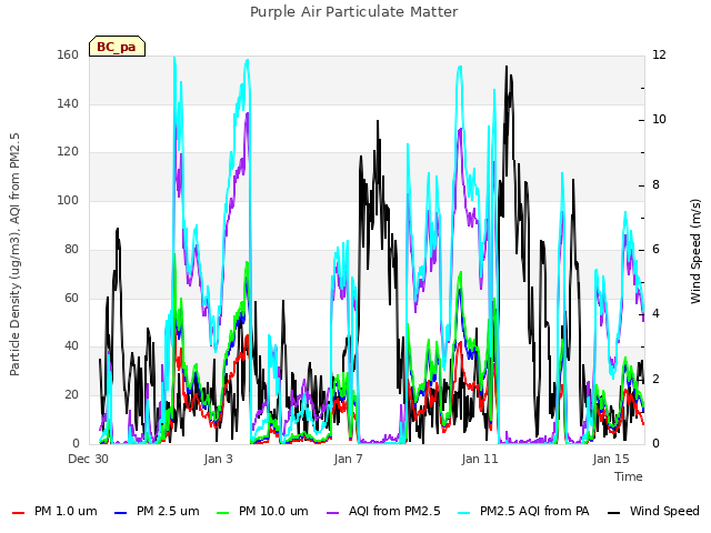 Explore the graph:Purple Air Particulate Matter in a new window