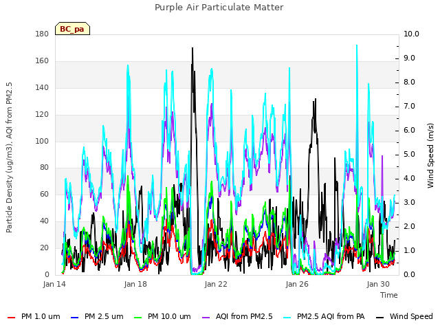 Explore the graph:Purple Air Particulate Matter in a new window