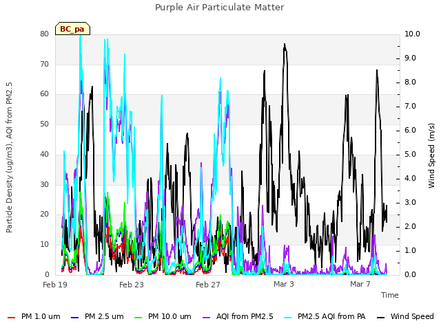 Explore the graph:Purple Air Particulate Matter in a new window