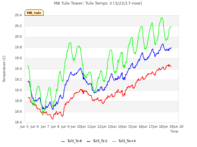 plot of MB Tule Tower: Tule Temps 3 (3/23/17-now)