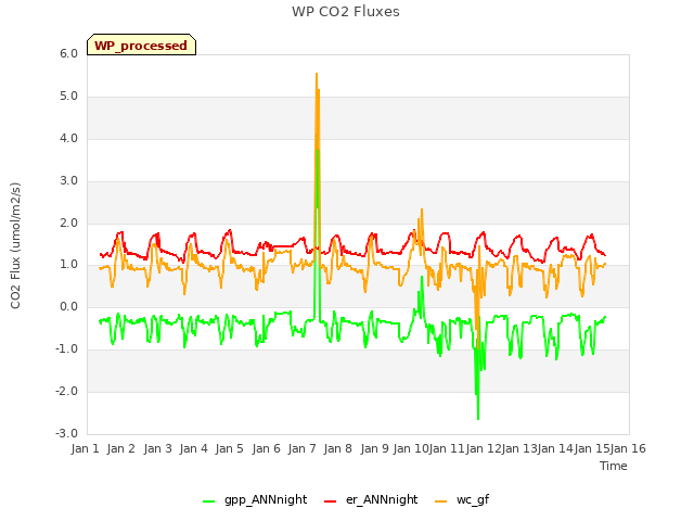 plot of WP CO2 Fluxes