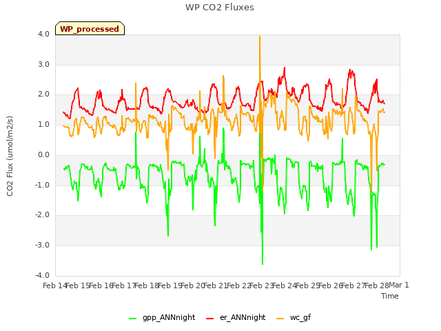 plot of WP CO2 Fluxes