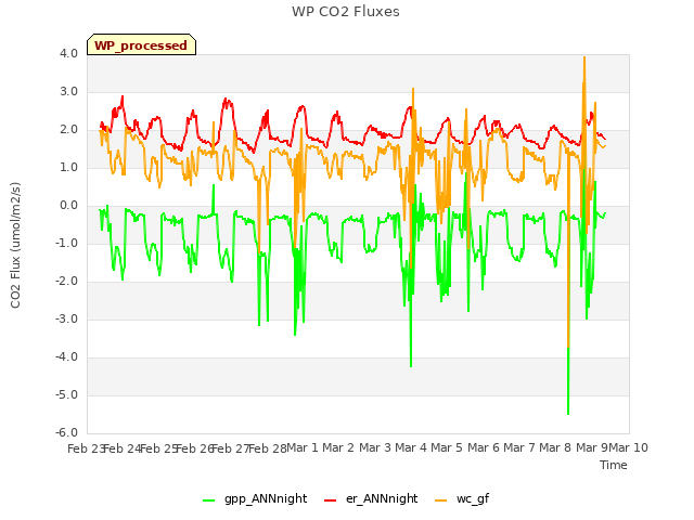 plot of WP CO2 Fluxes