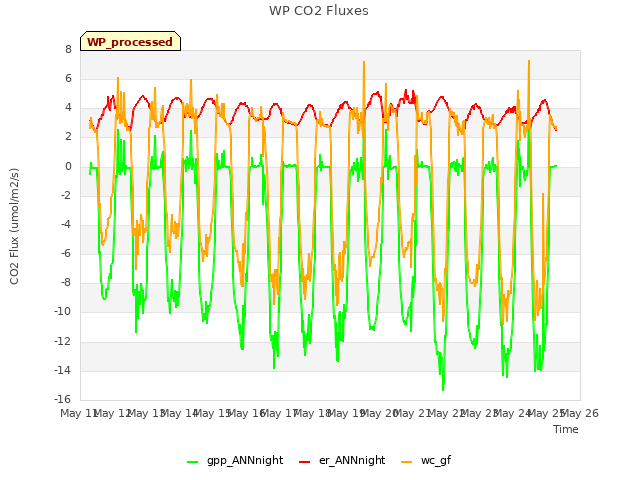 plot of WP CO2 Fluxes