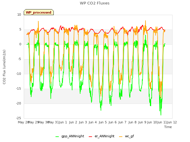 plot of WP CO2 Fluxes