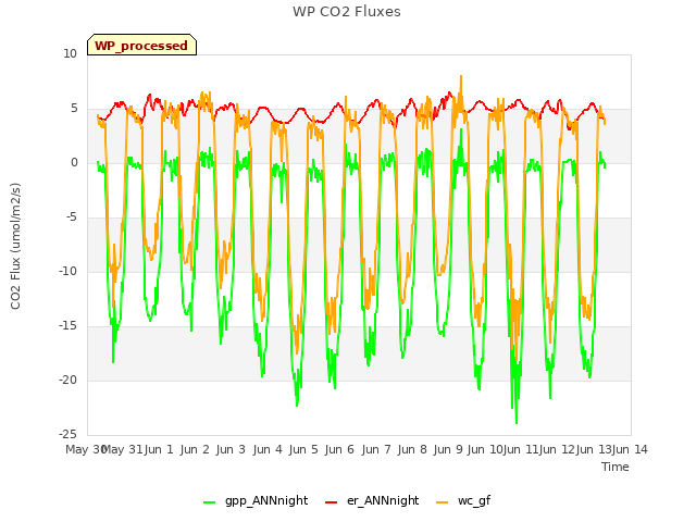 plot of WP CO2 Fluxes