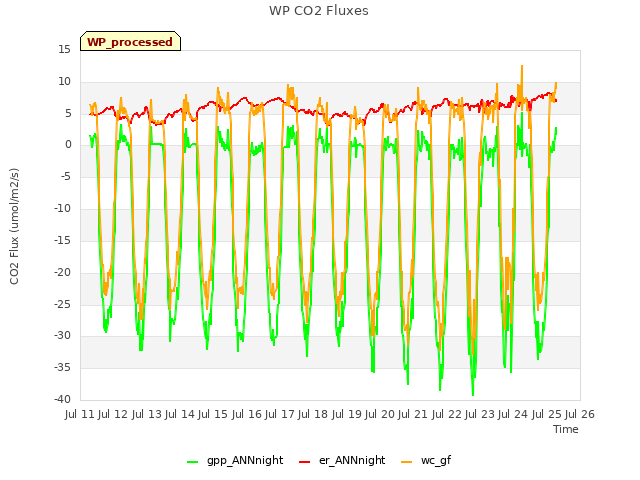 plot of WP CO2 Fluxes