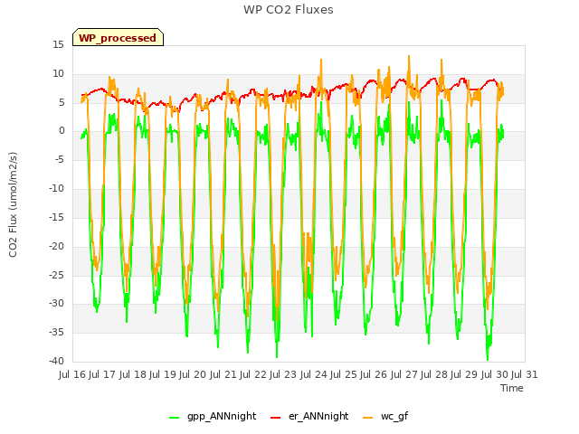 plot of WP CO2 Fluxes