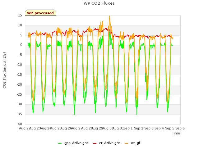 plot of WP CO2 Fluxes