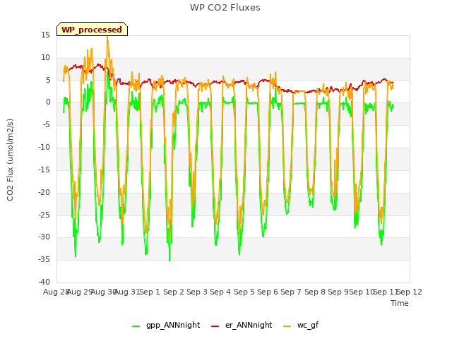plot of WP CO2 Fluxes