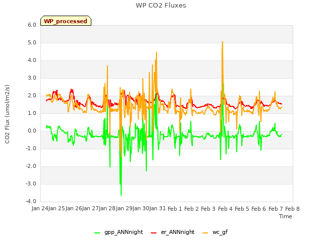 plot of WP CO2 Fluxes