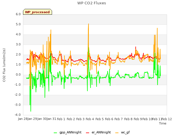 plot of WP CO2 Fluxes