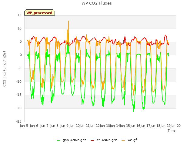 plot of WP CO2 Fluxes