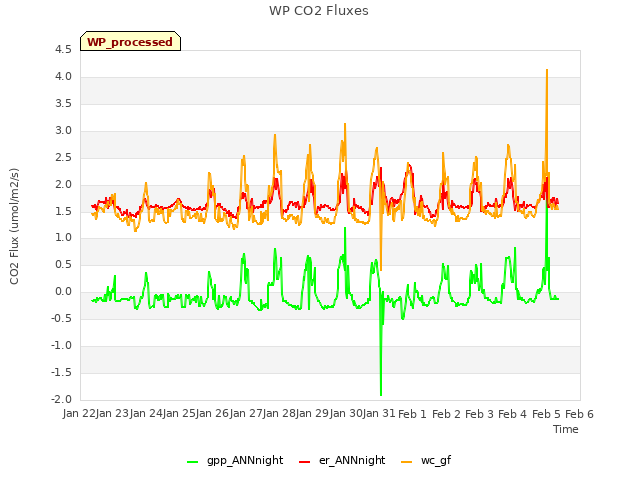 plot of WP CO2 Fluxes