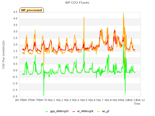 plot of WP CO2 Fluxes