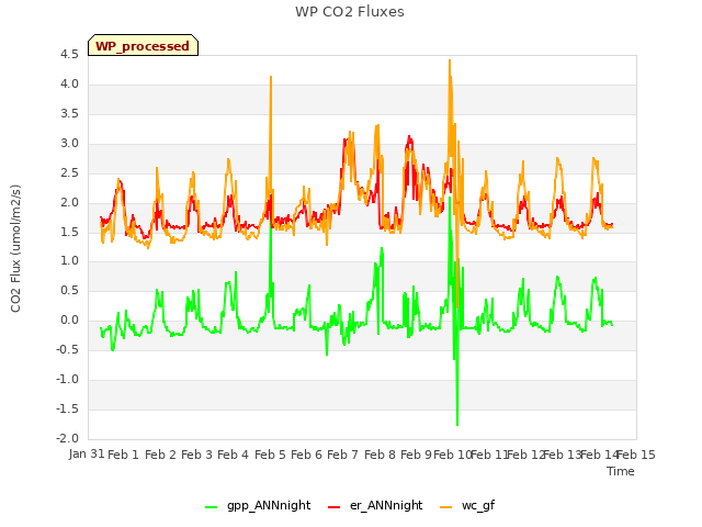 plot of WP CO2 Fluxes