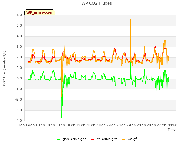 plot of WP CO2 Fluxes