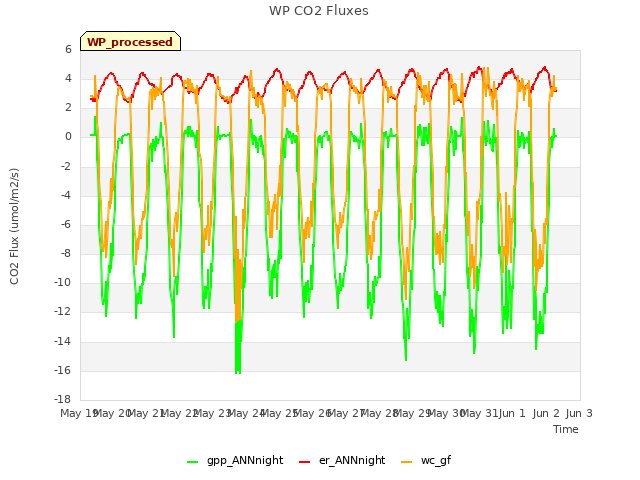 plot of WP CO2 Fluxes