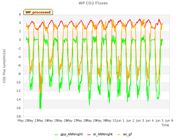 plot of WP CO2 Fluxes