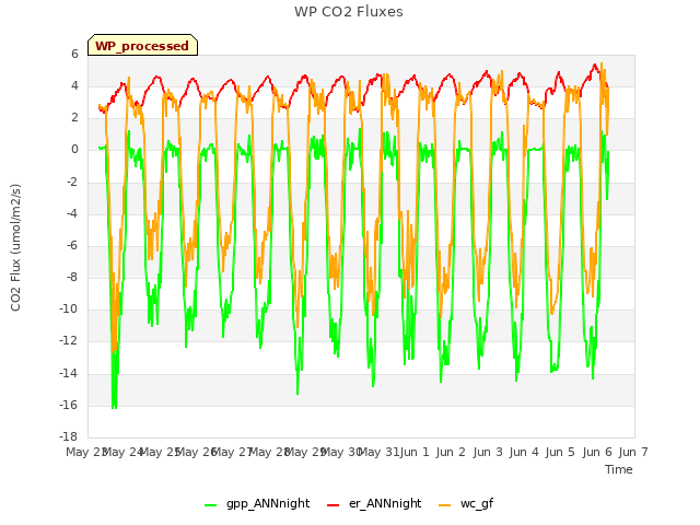 plot of WP CO2 Fluxes