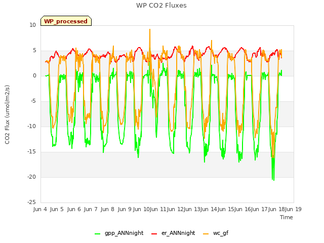 plot of WP CO2 Fluxes