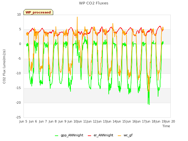 plot of WP CO2 Fluxes