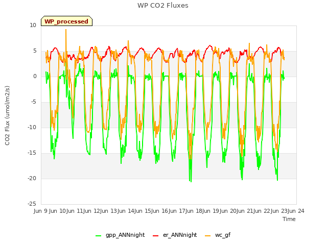 plot of WP CO2 Fluxes