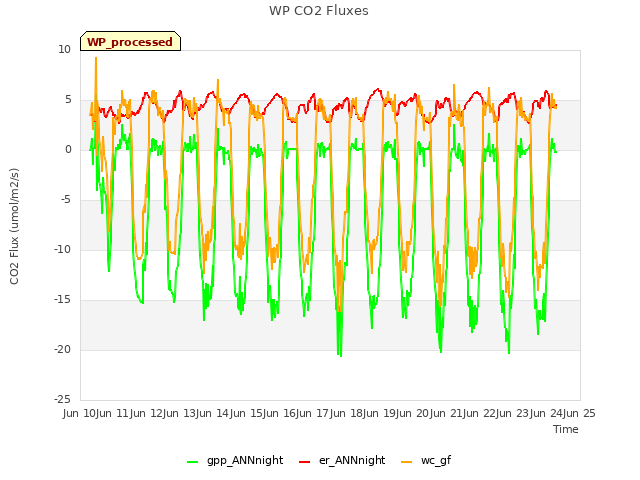 plot of WP CO2 Fluxes