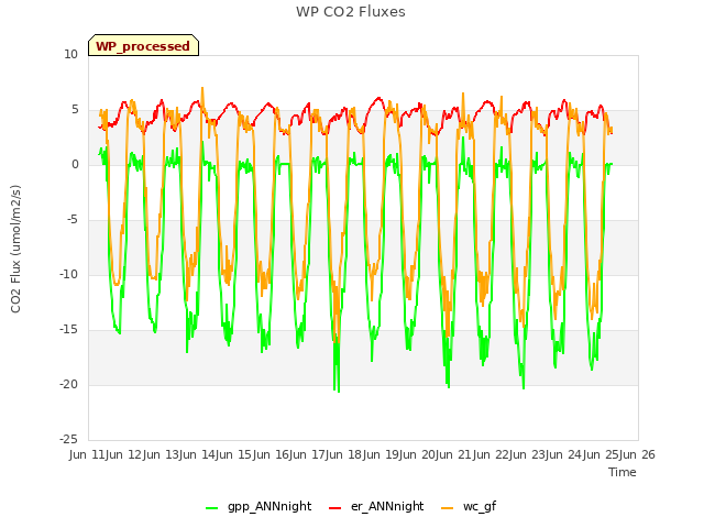 plot of WP CO2 Fluxes