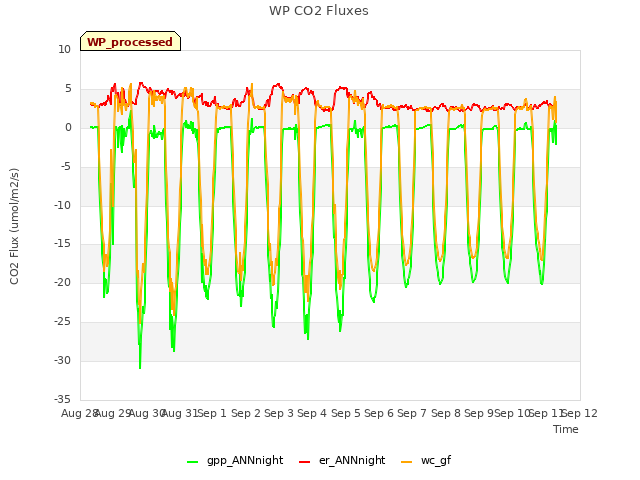 plot of WP CO2 Fluxes