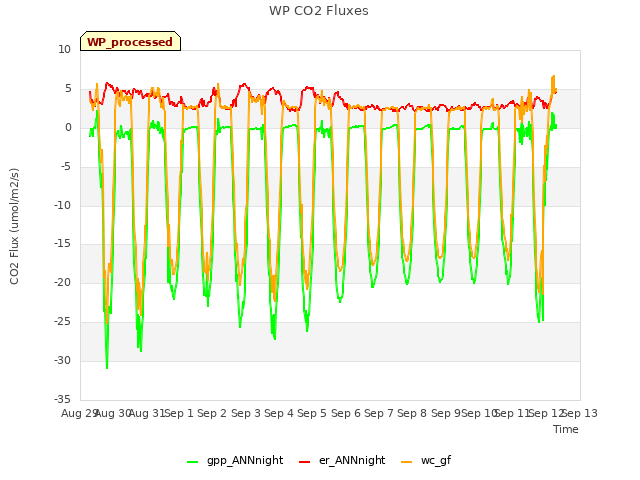 plot of WP CO2 Fluxes