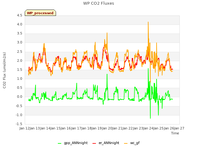 plot of WP CO2 Fluxes