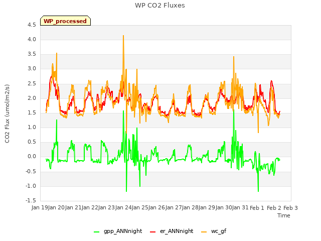 plot of WP CO2 Fluxes