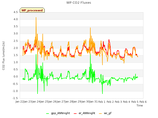 plot of WP CO2 Fluxes