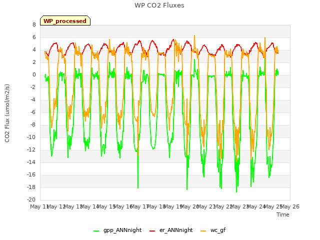 plot of WP CO2 Fluxes