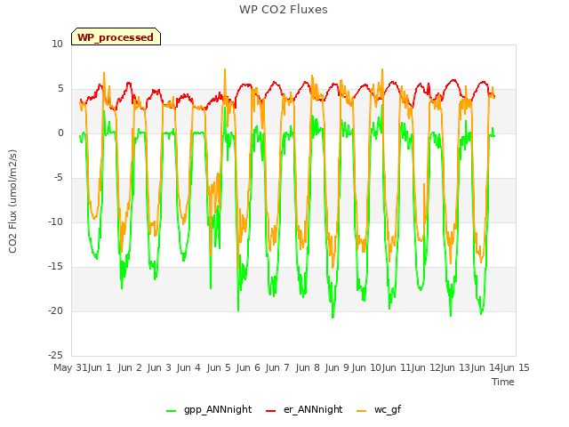 plot of WP CO2 Fluxes