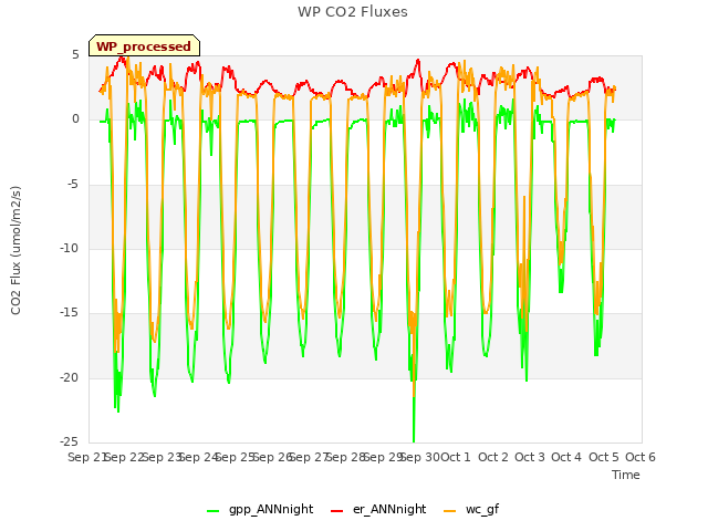 plot of WP CO2 Fluxes