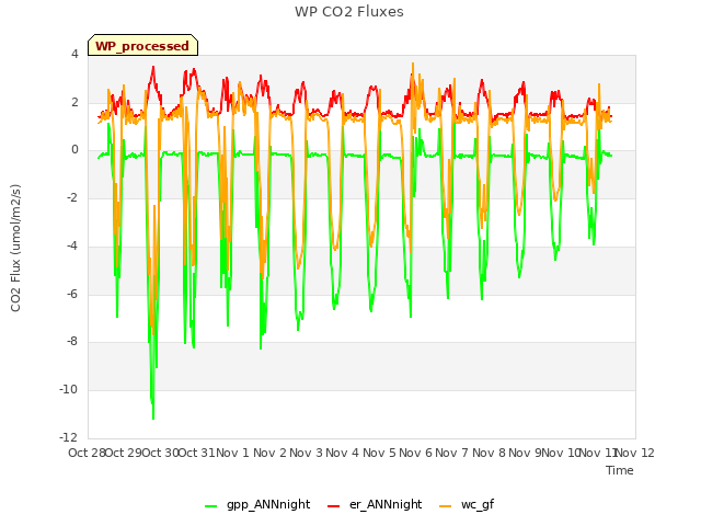 plot of WP CO2 Fluxes