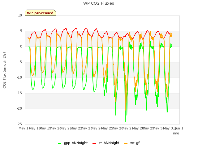 plot of WP CO2 Fluxes