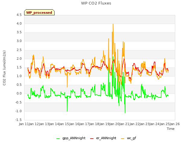 plot of WP CO2 Fluxes