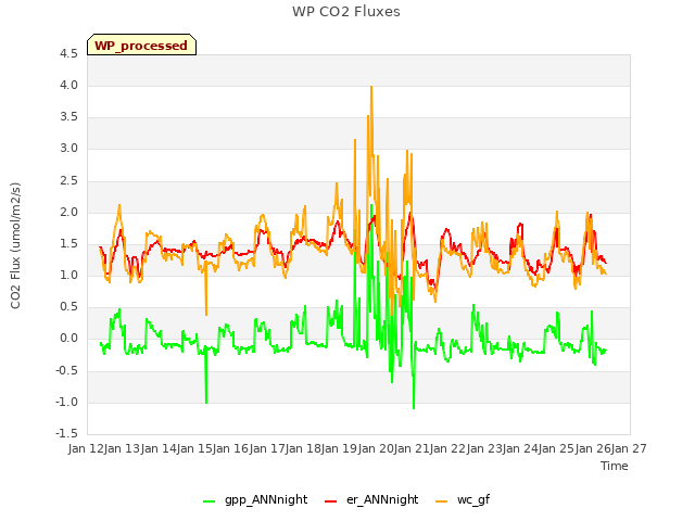 plot of WP CO2 Fluxes