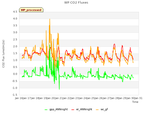 plot of WP CO2 Fluxes