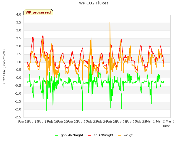 plot of WP CO2 Fluxes