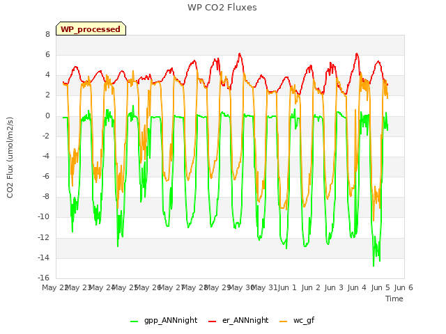 plot of WP CO2 Fluxes