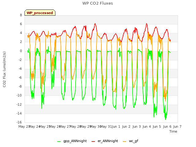 plot of WP CO2 Fluxes