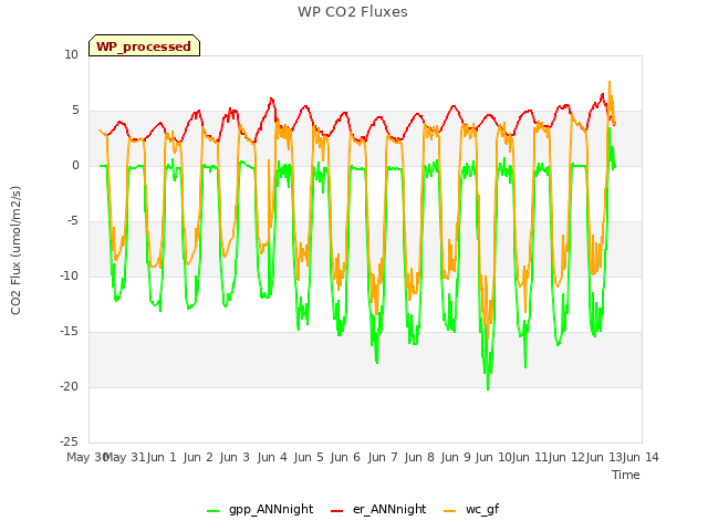 plot of WP CO2 Fluxes