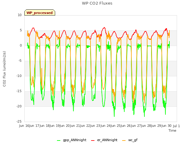 plot of WP CO2 Fluxes